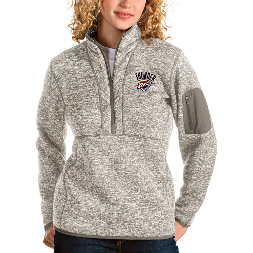 Oklahoma City Thunder Antigua Women's Fortune Quarter-Zip Pullover Jacket New