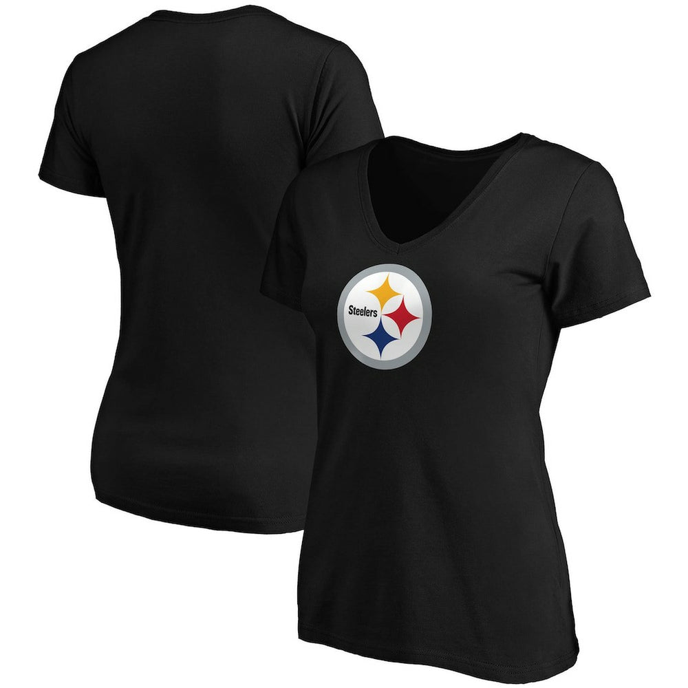 Pittsburgh Steelers Fanatics Women's Primary Logo V-Neck T-Shirt