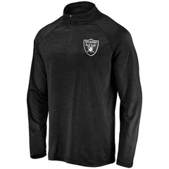 Las Vegas Raiders Fanatics Striated Primary Logo Raglan Quarter-Zip Pullover Jacket