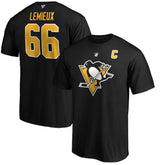 Mario Lemieux Pittsburgh Penguins Fanatics Authentic Stack Retired Player Name & Number T-Shirt On Sale