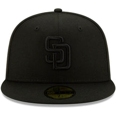 San Diego Padres New Era Black on Black 59FIFTY Fitted Hat | MLB Near me