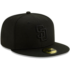 San Diego Padres New Era Black on Black 59FIFTY Fitted Hat | MLB Near me