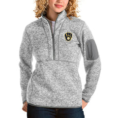 Milwaukee Brewers Antigua Women's Fortune Half-Zip Pullover Jacket | MLB On Sale