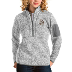 San Diego Padres Antigua Women's Fortune Half-Zip Pullover Jacket | MLB Outlet
