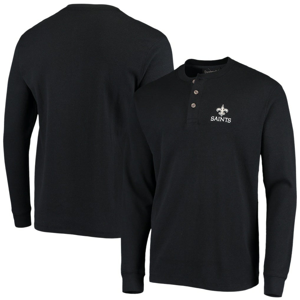 New Orleans Saints Dunbrooke Logo Maverick Thermal Henley Long Sleeve T-Shirt