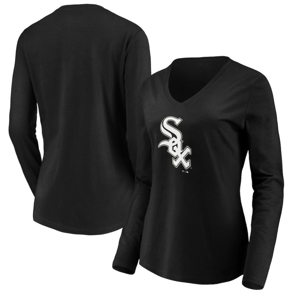 Chicago White Sox Fanatics Women's Official Logo Long Sleeve V-Neck T-Shirt | MLB Outlet