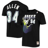 Ray Allen Milwaukee Bucks Hardwood Classics Stitch Name & Number T-Shirt On Sale