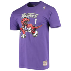 Tracy McGrady Toronto Raptors Hardwood Classics Stitch Name & Number T-Shirt For Sale