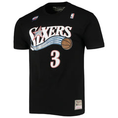 Allen Iverson Philadelphia 76ers Hardwood Classics Stitch Name & Number T-Shirt sale On Sale
