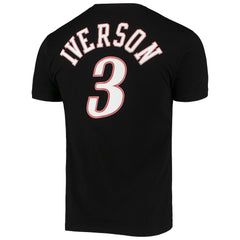 Allen Iverson Philadelphia 76ers Hardwood Classics Stitch Name & Number T-Shirt sale On Sale