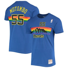Dikembe Mutombo Denver Nuggets Hardwood Classics Stitch Name & Number T-Shirt sale Online