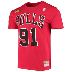 Dennis Rodman Chicago Bulls Hardwood Classics Stitch Name & Number T-Shirt sale New
