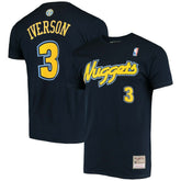 Allen Iverson Denver Nuggets Hardwood Classics Stitch Name & Number T-Shirt sale New