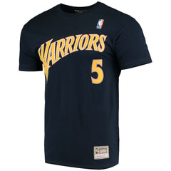 Baron Davis Golden State Warriors Hardwood Classics Stitch Name & Number T-Shirt sale For Sale
