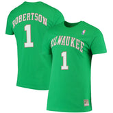 Oscar Robertson Milwaukee Bucks Hardwood Classics Stitch Name & Number T-Shirt Online