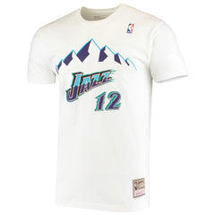 John Stockton Utah Jazz Hardwood Classics Stitch Name & Number T-Shirt Online