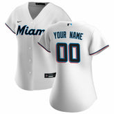 Miami Marlins Women's Home Replica Custom Jersey - White
