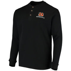 Cincinnati Bengals Dunbrooke Logo Maverick Thermal Henley Long Sleeve T-Shirt