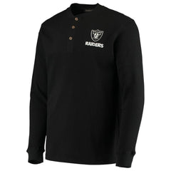 Las Vegas Raiders Dunbrooke Logo Maverick Thermal Henley Long Sleeve T-Shirt