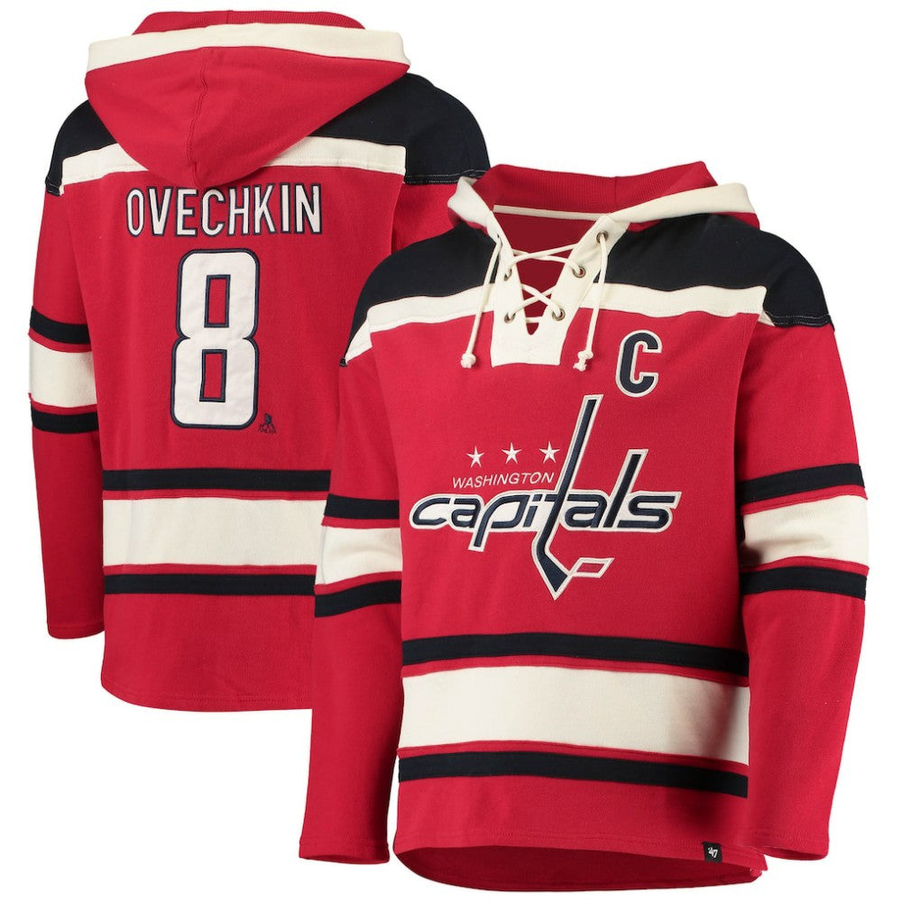 Alexander Ovechkin Washington Capitals '47 Player Name & Number Lacer Pullover Hoodie Sale