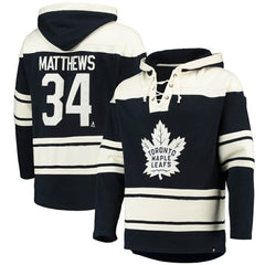 Auston Matthews Toronto Maple Leafs '47 Player Name & Number Lacer Pullover Hoodie For Sale