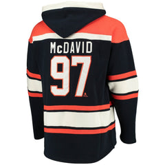 Connor McDavid Edmonton Oilers '47 Player Name & Number Lacer Pullover Hoodie Discount