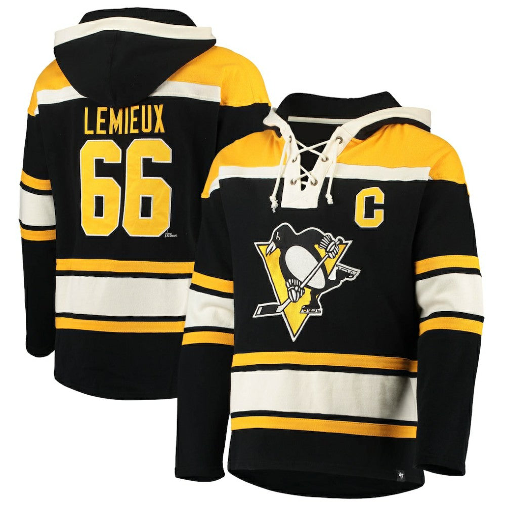 Mario Lemieux Pittsburgh Penguins '47 Retired Player Name & Number Lacer Pullover Hoodie Online