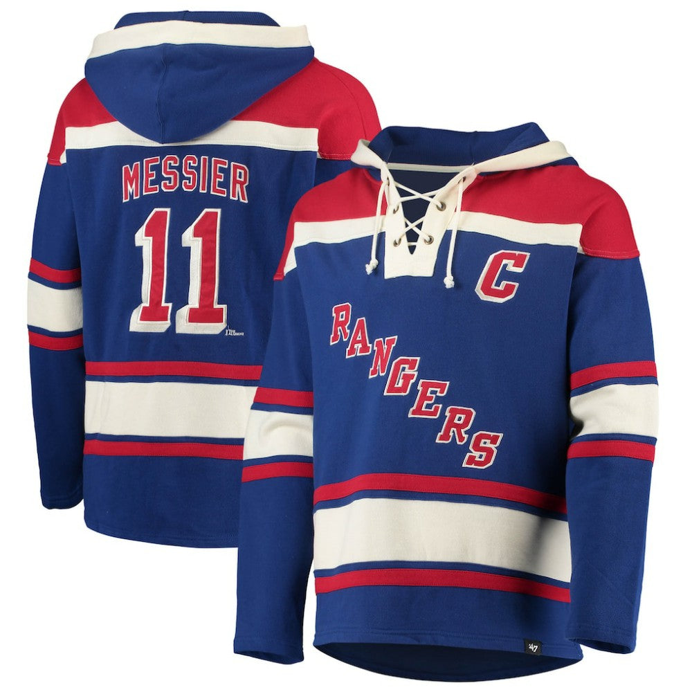 Mark Messier New York Rangers '47 Retired Player Name & Number Lacer Pullover Hoodie Outlet