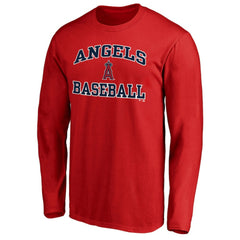 Men's Red Los Angeles Angels Team Heart & Soul Long Sleeve T-Shirt | MLB Online