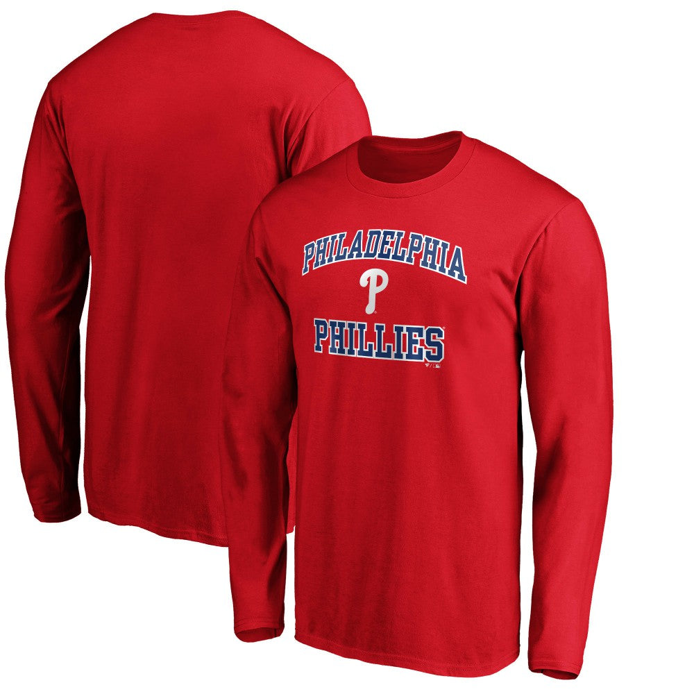 Men's Red Philadelphia Phillies Team Heart & Soul Long Sleeve T-Shirt | MLB US