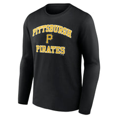 Men's Black Pittsburgh Pirates Team Heart & Soul Long Sleeve T-Shirt | MLB New