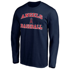Men's Navy Los Angeles Angels Team Heart & Soul Long Sleeve T-Shirt | MLB For sale