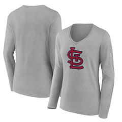 St. Louis Cardinals Women's Core Official Logo Long Sleeve V-Neck T-Shirt | MLB Near me