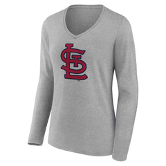 St. Louis Cardinals Women's Core Official Logo Long Sleeve V-Neck T-Shirt | MLB Near me