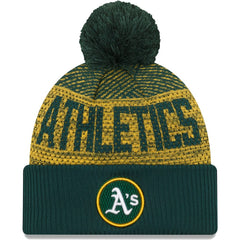 Athletics New Era Authentic Collection Sport Cuffed Knit Hat with Pom | MLB Outlet