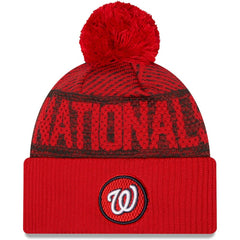 Washington Nationals New Era Authentic Collection Sport Cuffed Knit Hat with Pom | MLB Sale
