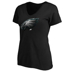 Philadelphia Eagles Women's Midnight Mascot Logo V-Neck T-Shirt