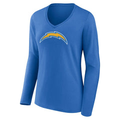 Los Angeles Chargers Women's Primary Team Logo Long Sleeve V-Neck T-Shirt