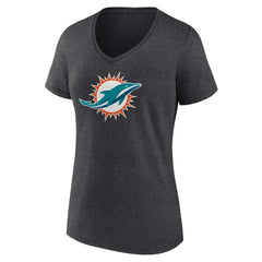Miami Dolphins Women's Primary Team Logo V-Neck T-Shirt