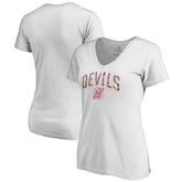 New Jersey Devils Women's Floral Arched V-Neck T-Shirt Outlet