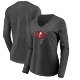 Tampa Bay Buccaneers Women's Primary Logo Long Sleeve V-Neck T-Shirt