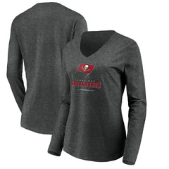 Tampa Bay Buccaneers Women's Team Lockup Long Sleeve V-Neck T-Shirt