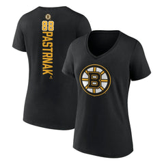 David Pastrnak Boston Bruins Women's Playmaker V-Neck T-Shirt Discount