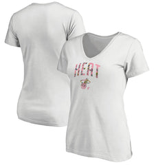 Miami Heat Women's Floral Arch V-Neck T-Shirt On Sale