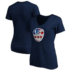 Milwaukee Brewers Logo Women's Banner Wave V-Neck T-Shirt | MLB US