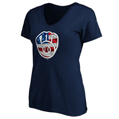 Milwaukee Brewers Logo Women's Banner Wave V-Neck T-Shirt | MLB US
