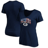 Green Bay Packers Women's Banner Wave V-Neck T-Shirt