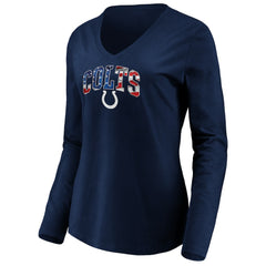 Indianapolis Colts Women's Banner Wave V-Neck Long Sleeve T-Shirt
