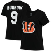 Cincinnati Bengals Fanatics Joe Burrow Women's Plus Size Name & Number V-Neck T-Shirt
