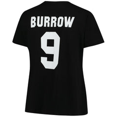 Cincinnati Bengals Fanatics Joe Burrow Women's Plus Size Name & Number V-Neck T-Shirt
